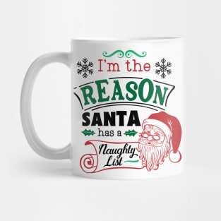 Naughty List Christmas Graphic Xmas Funny Ugly Sweater Humor Mug